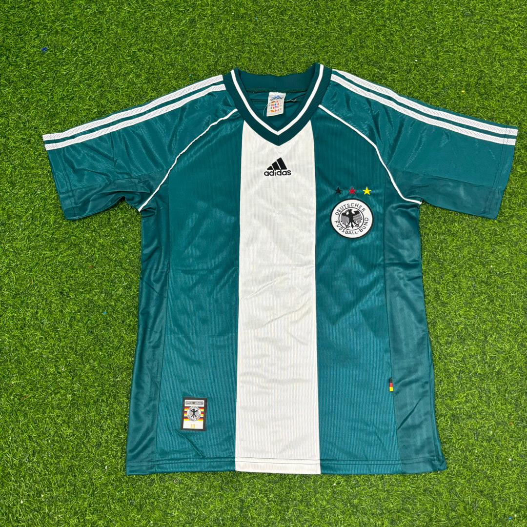 1998 Deutschland Saison Auswärts Germany Retro Fußballtrikot Jersey – Detailed View