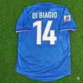 1998 Italy World Cup Luigi Di Biagio Home Blue Retro Football Jersey – Back View