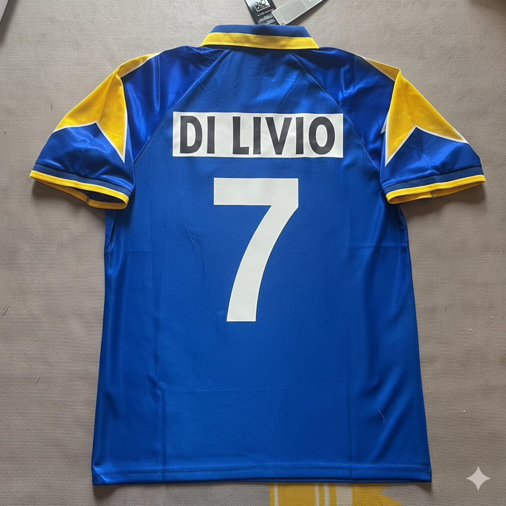 1995 Angelo Di Livio 7 Juventus 1997 Retro Football Jersey – Back View