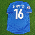 1998 Italy World Cup Roberto Di Matteo Home Blue Retro Football Jersey – Back View