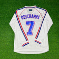 France 1998 World Cup White Away Long Sleeve Retro Jersey – Didier Deschamps #7 – Back View
