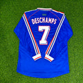 Didier Deschamps France 1998 World Cup Retro Long Sleeve Football Jersey – Back View