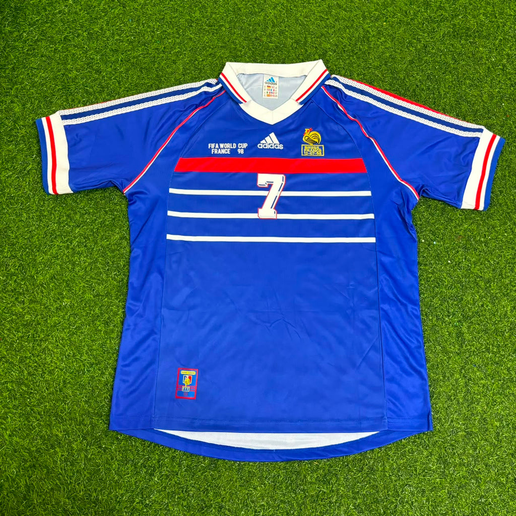 Didier Deschamps France 1998 World Cup Retro Football Jersey – Front View