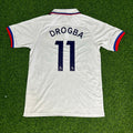 Chelsea White Retro Football Jersey – Didier Drogba – Back View