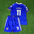 2008 Didier Drogba 11 Chelsea Champions League Final Kids Football Jersey Kinder – Back View