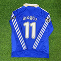2008 Didier Drogba Chelsea Champions League Final Long Sleeve Football Jersey – Back View