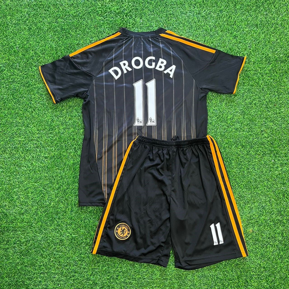 2010/11 Didier Drogba Chelsea Kids Retro Football Jersey – Back View