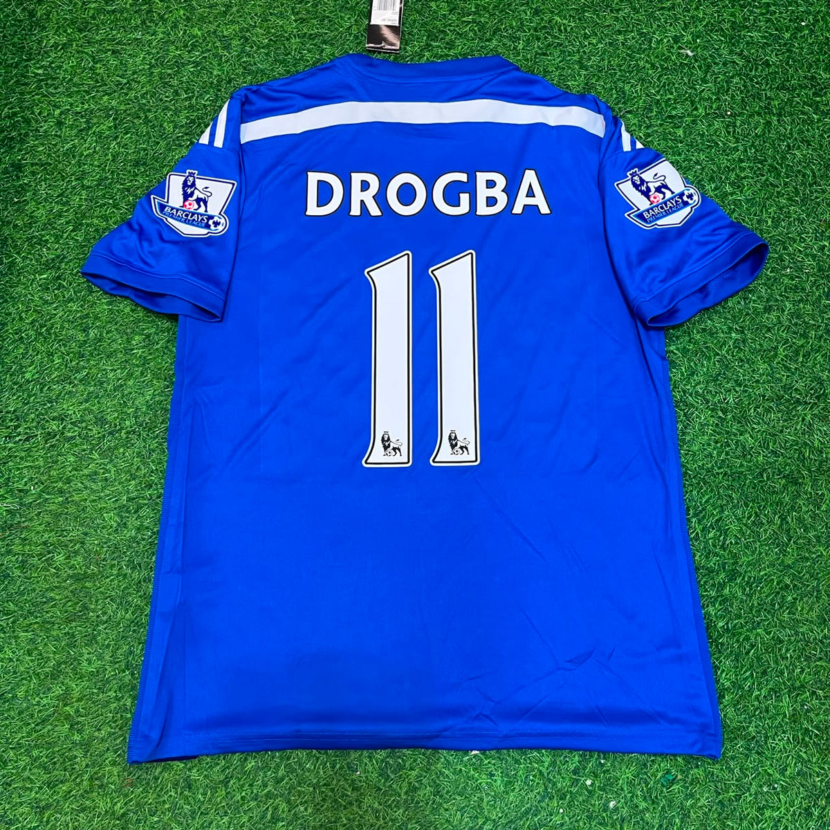 2014/15 Didier Drogba Chelsea Blue Football Jersey – Back View
