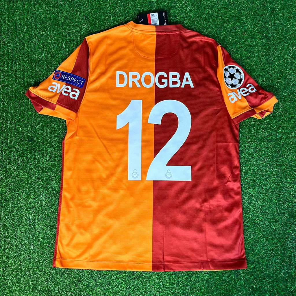Didier Drogba #12 Galatasaray Retro 2012-2013 Sezonu Formasi Home Jersey – Back View