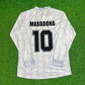 Diego Maradona Argentina 1986 Season Home Long Sleeve Retro Jersey – Back View