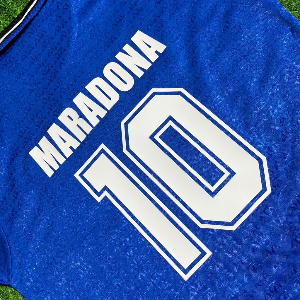 Diego Maradona Argentina 1994 World Cup Long Sleeve Blue Kids Retro Football Jersey – 5