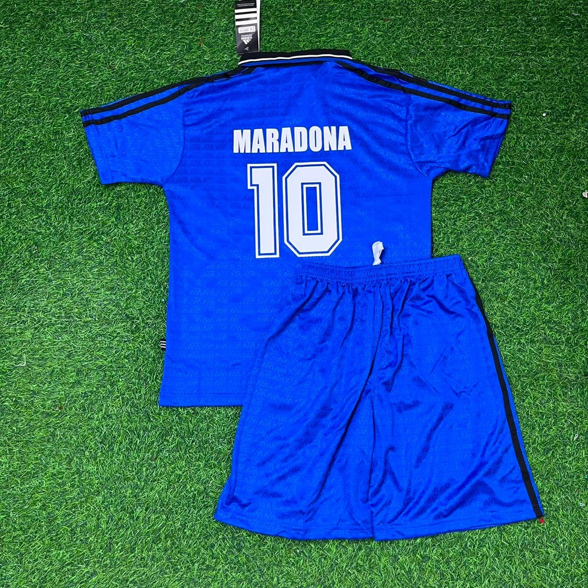 1994 Argentina World Cup Diego Maradona Blue Kids Retro Football Jersey – Back View