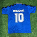 Diego Armando Maradona Argentina 1994 Season Away Blue Retro Jersey – Back View
