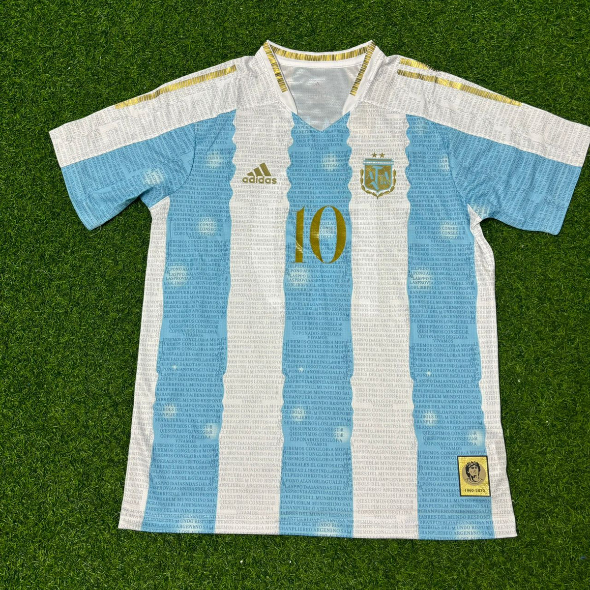 Diego Armando Maradona Argentina Commerative Anniversary Football Jersey – Front View