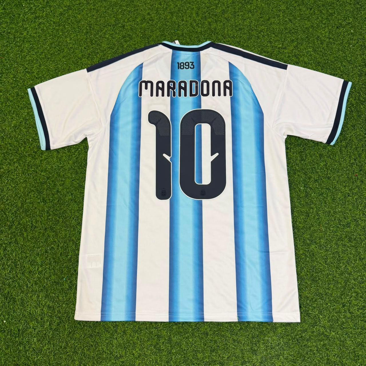 Argentina Retro Home White Football Jersey – Diego Armando Maradona – Back View