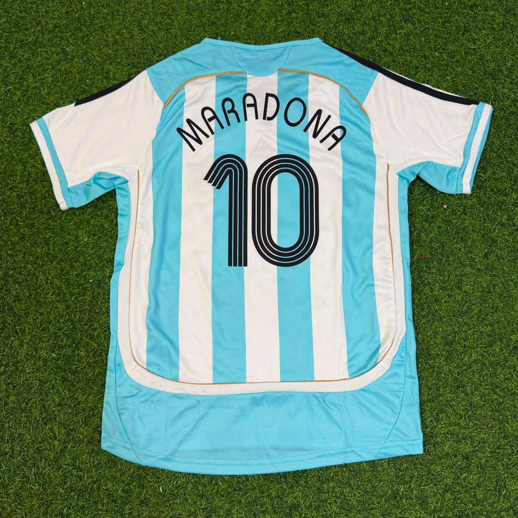 Argentina Retro Kids Football Jersey – Diego Armando Maradona – Back View