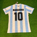 Argentina Legendary White Retro Kit Jersey – Diego Armando Maradona 10 - – Back View