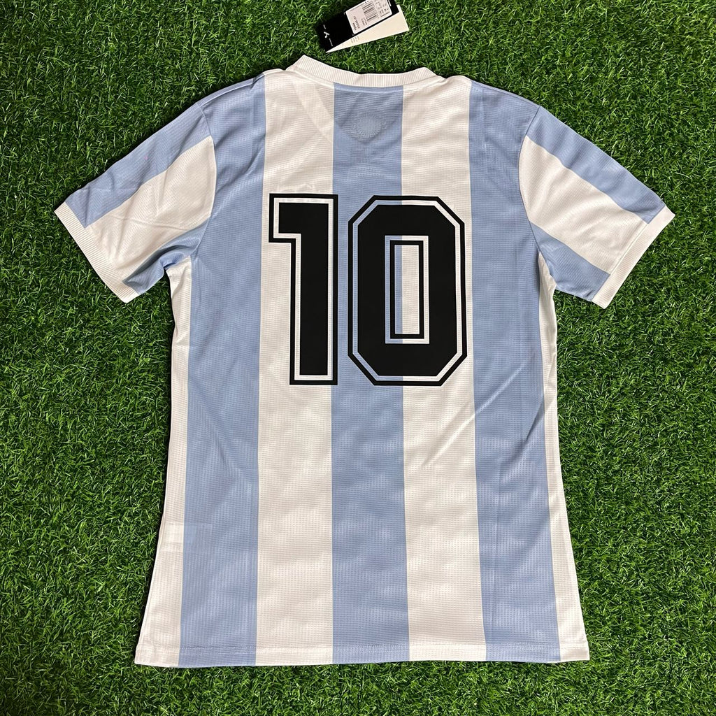 Diego Armando Maradona 10 - Argentina Legendary White Retro Kit Jersey – Back View