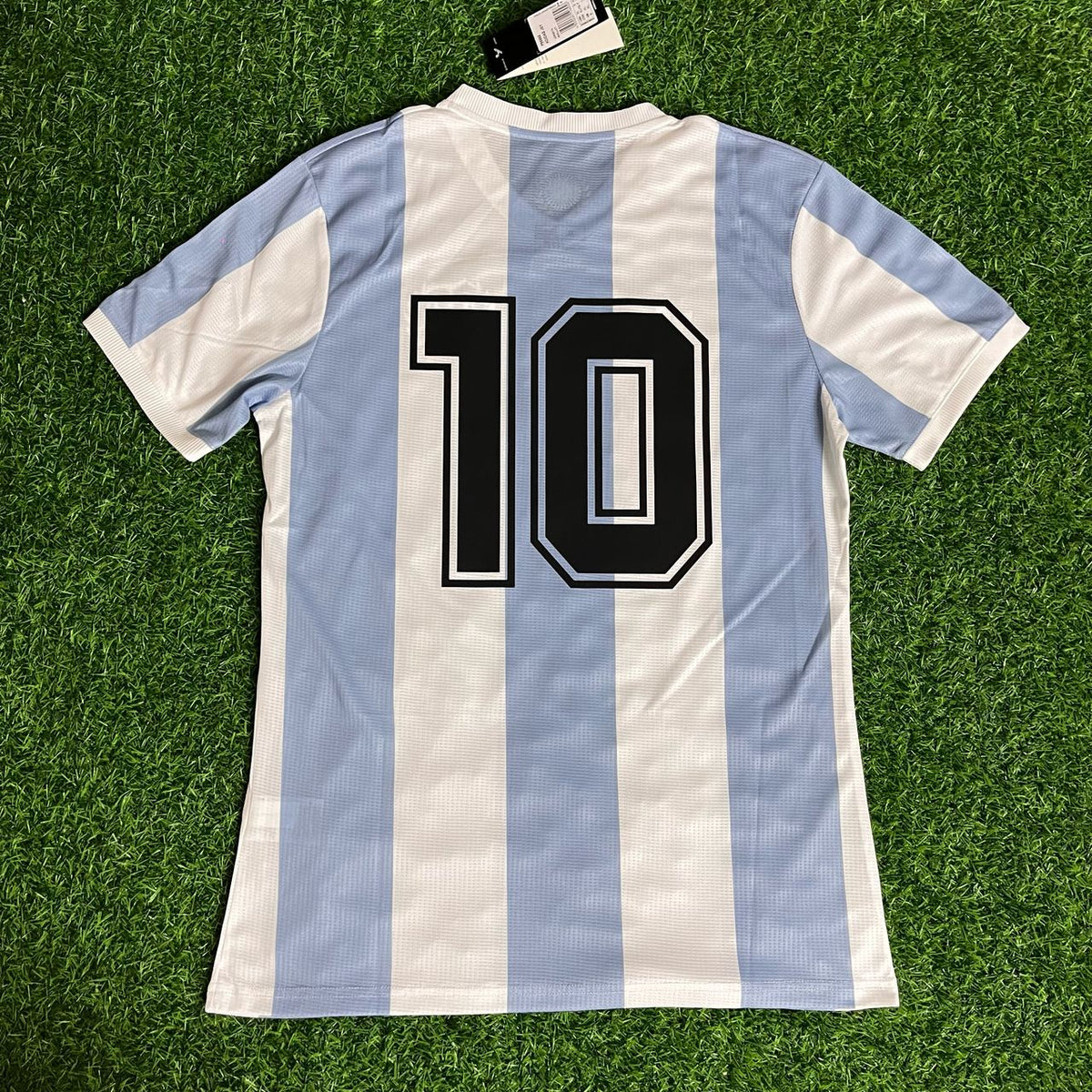 Diego Armando Maradona 10 - Argentina Legendary White Retro Kit Jersey – Back View