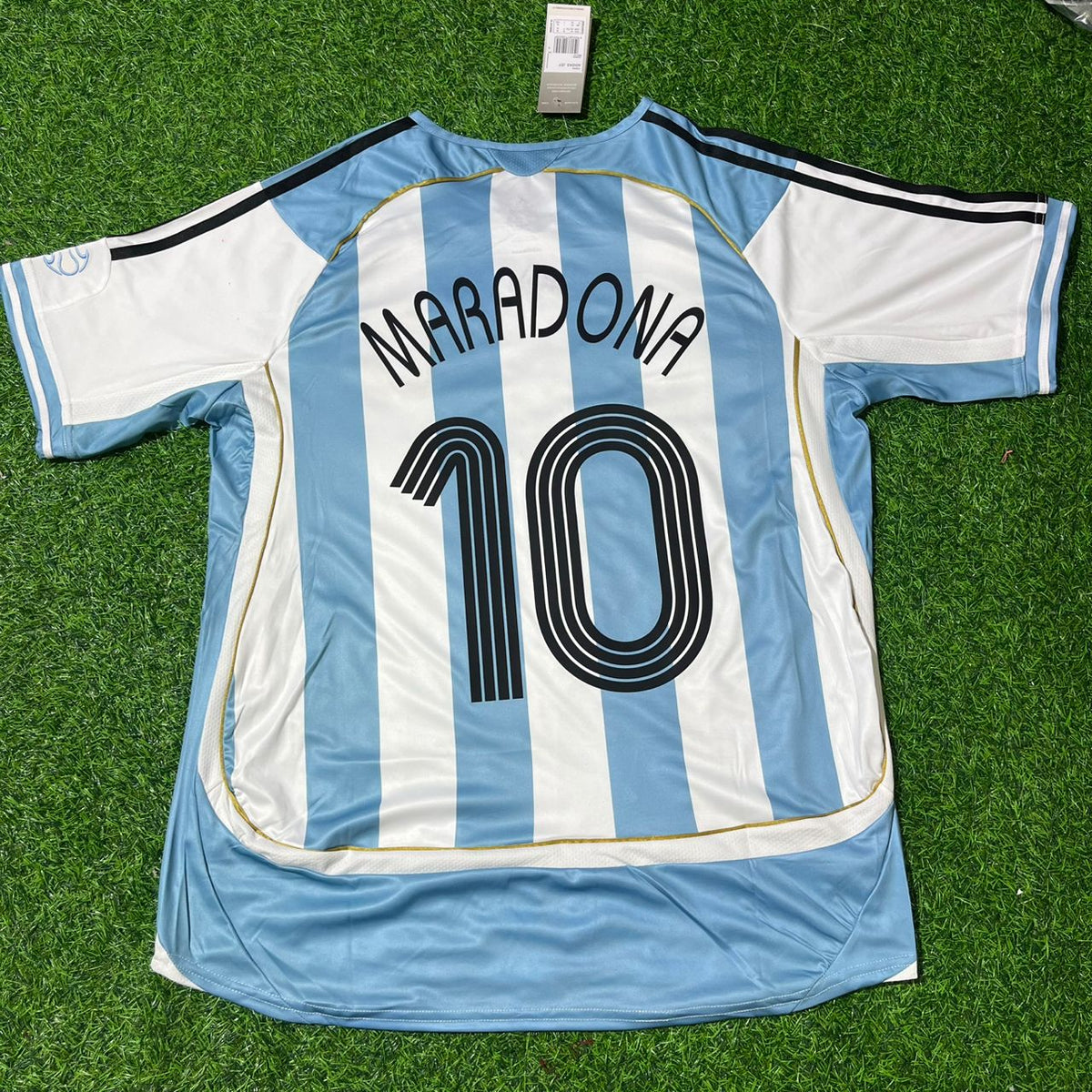 Argentina Retro Soccer Jersey – Diego Armando Maradona – Back View