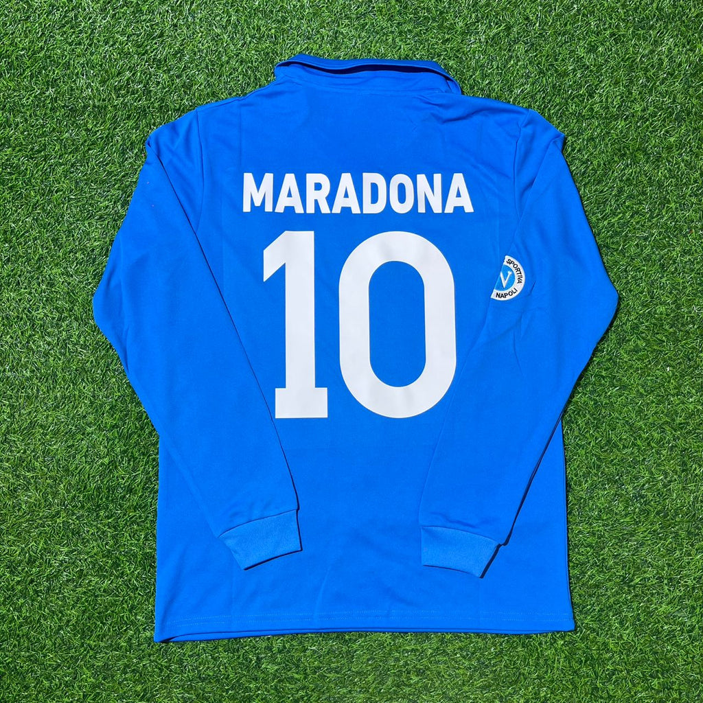 Napoli 1988/89 Long Sleeve Retro Vintage Football Jersey – Diego Armando Maradona – Back View
