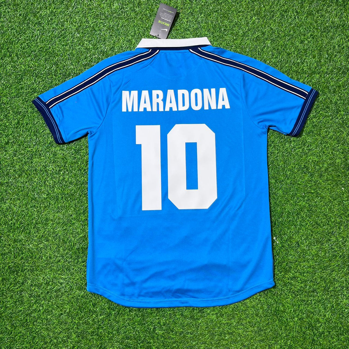 Diego Armando Maradona Napoli Retro Blue Football Jersey Collection – Back View