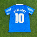 Diego Armando Maradona Napoli Retro Blue Football Jersey – Back View