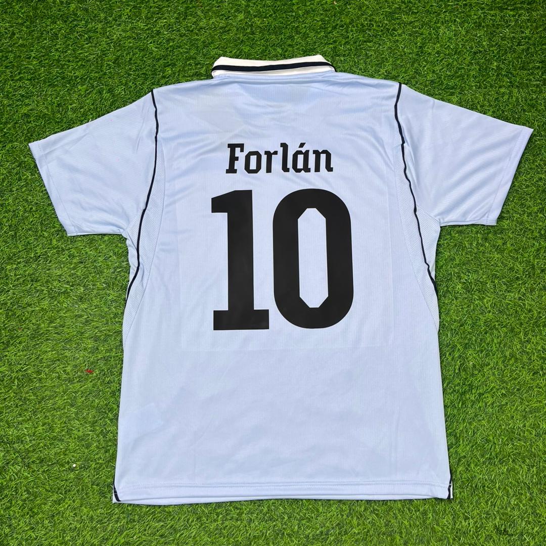 Diego Forlán #10 Uruguay World Cup Commemorative Special Blue Football Jersey – Back View