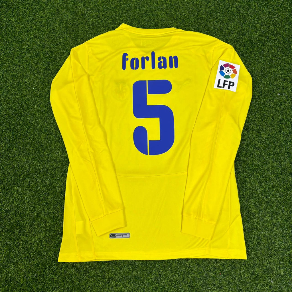 Diego Forlan 5 Villarreal CF 2008/2009 Long Sleeve Retro Football Jersey – Back View