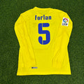Diego Forlan 5 Villarreal CF 2008/2009 Long Sleeve Retro Football Jersey – Back View