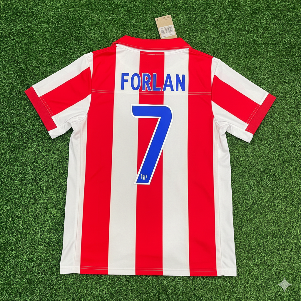 Diego Forlan Atletico de Madrid Retro Football Jersey Shirt – Back View