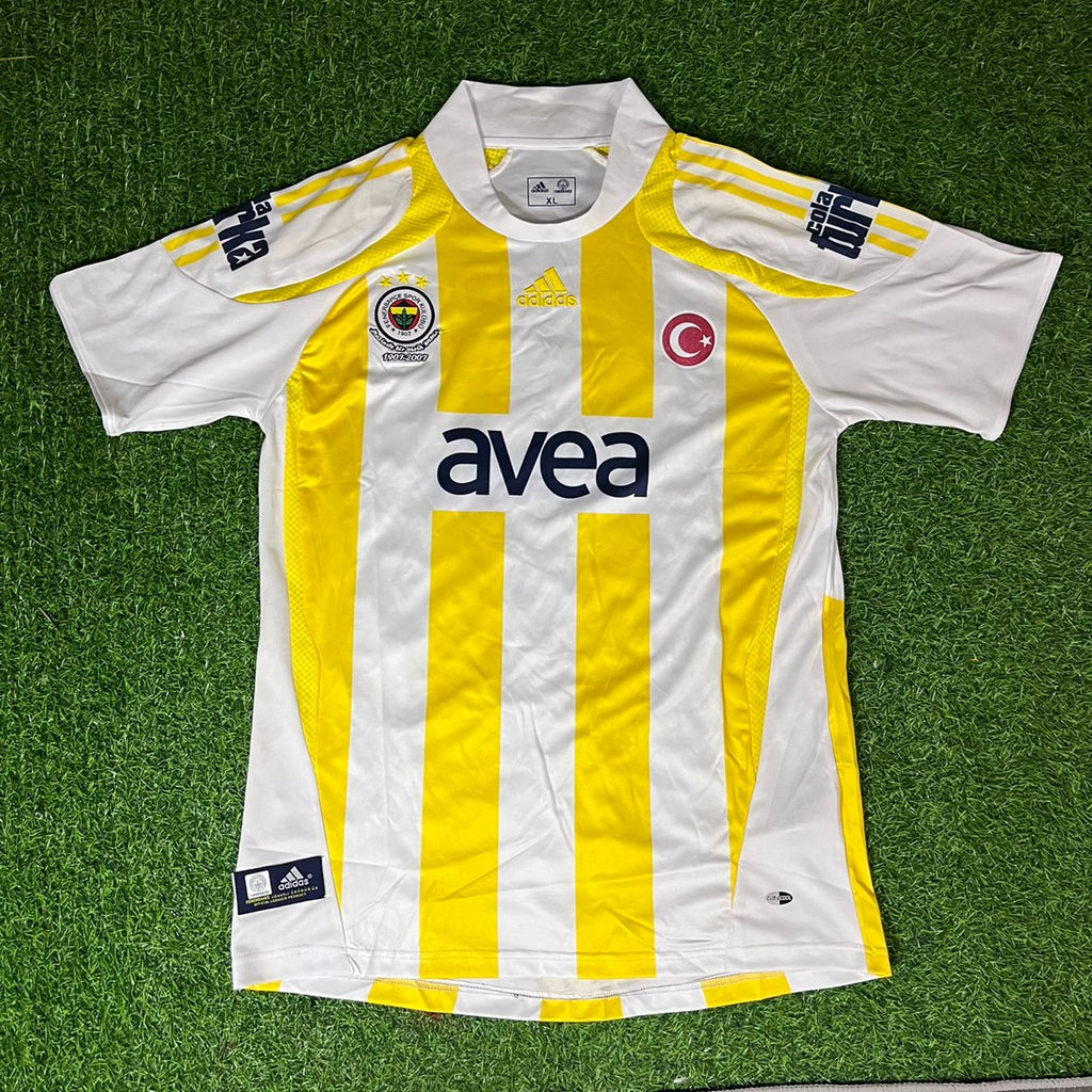 Diego Lugano Fenerbahçe 2007-2008 White Retro Kit Jersey – | | – Front View