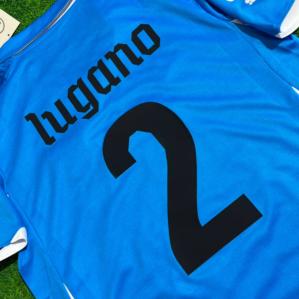 Diego Lugano Uruguay 2010 South Aftica World Cup Blue Retro Jersey – Detailed View