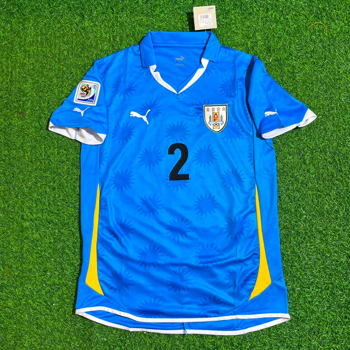 Diego Lugano Uruguay 2010 South Aftica World Cup Blue Retro Jersey – Front View