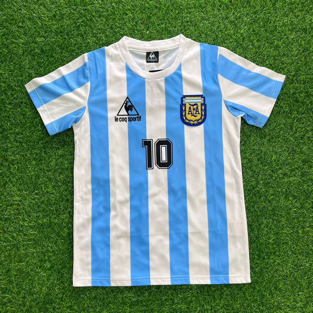 Diego Maradona Argentina 1986 Home Retro Football Jersey – Front View