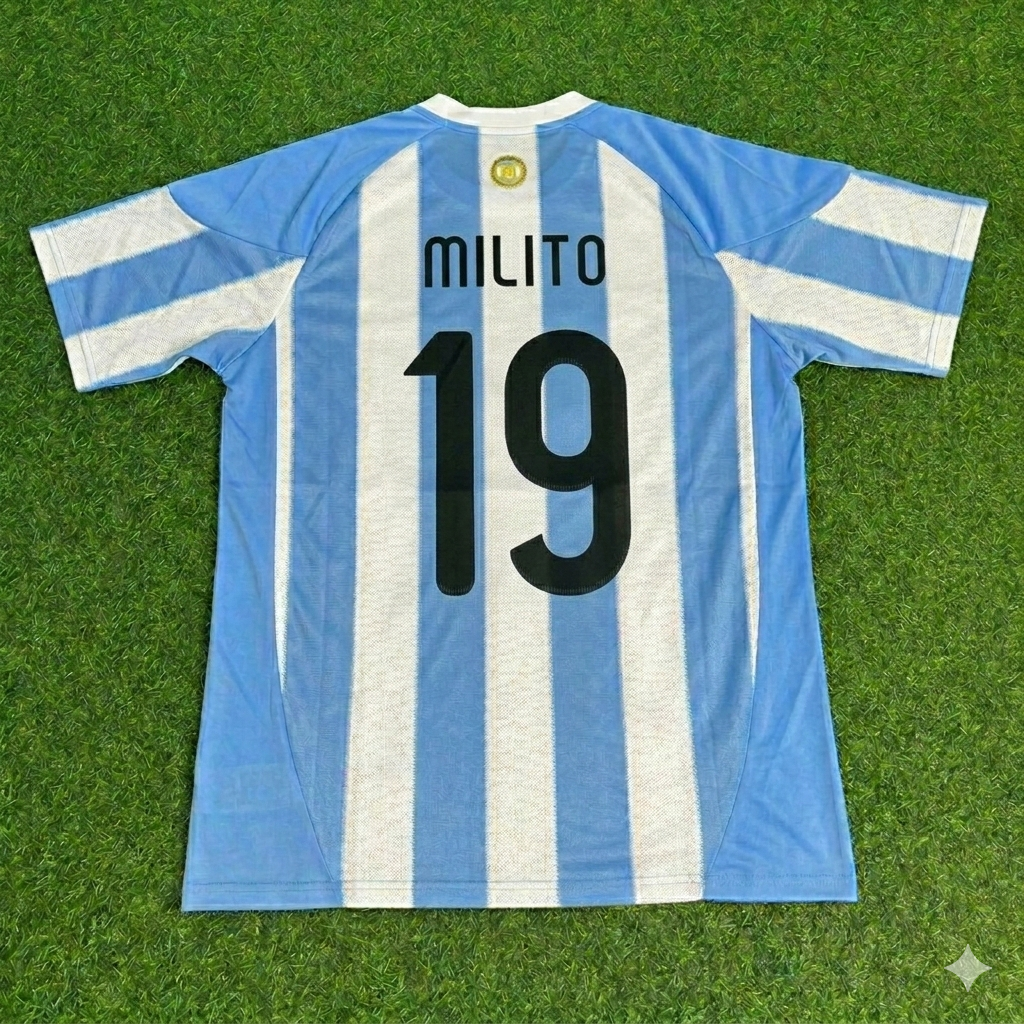 Argentina Retro Jersey – Diego Milito 19- 2010 World Cup – Back View