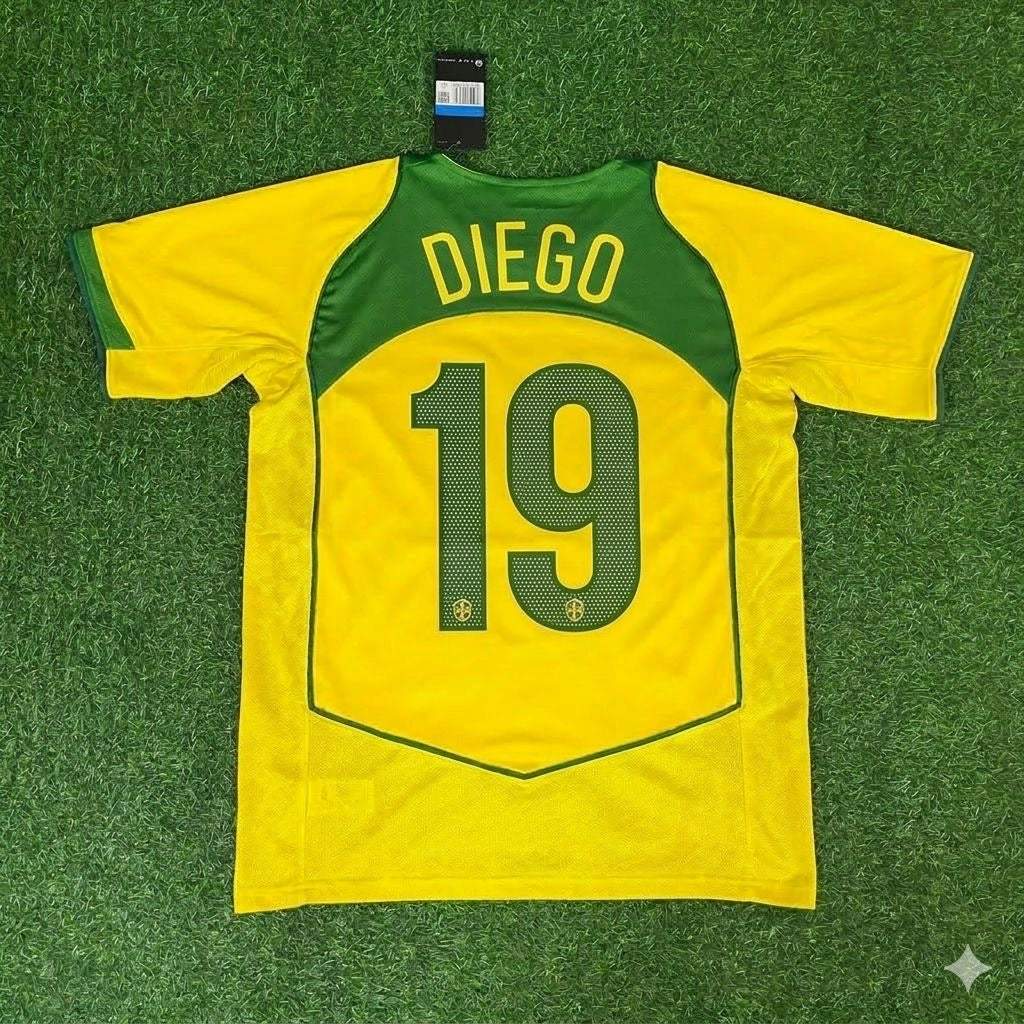 Brazil 2004–2006 Retro Kit Jersey – | | – Diego Ribas 19– – Back View