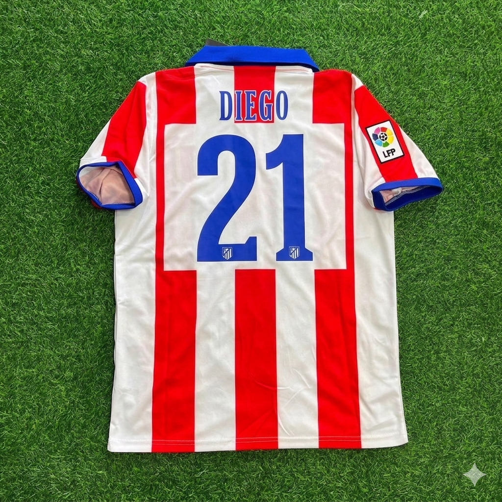 Atlético Madrid Home 2014/15 Retro Kit Jersey – Diego Ribas 21 – Back View