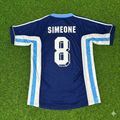 1998 Argentina World Cup Diego Simeone #8 Blue Retro Football Jersey – Back View