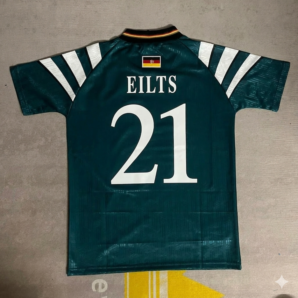 1996 Germany EURO Dieter Eilts Deutschland Retro Football Jersey – Back View