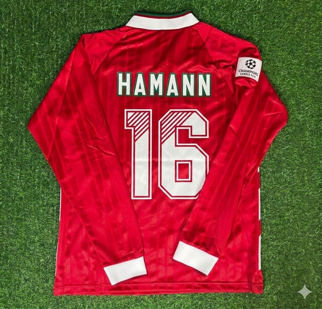 Dietmar Hamann Liverpool Long Sleeve Retro Football Jersey – Back View