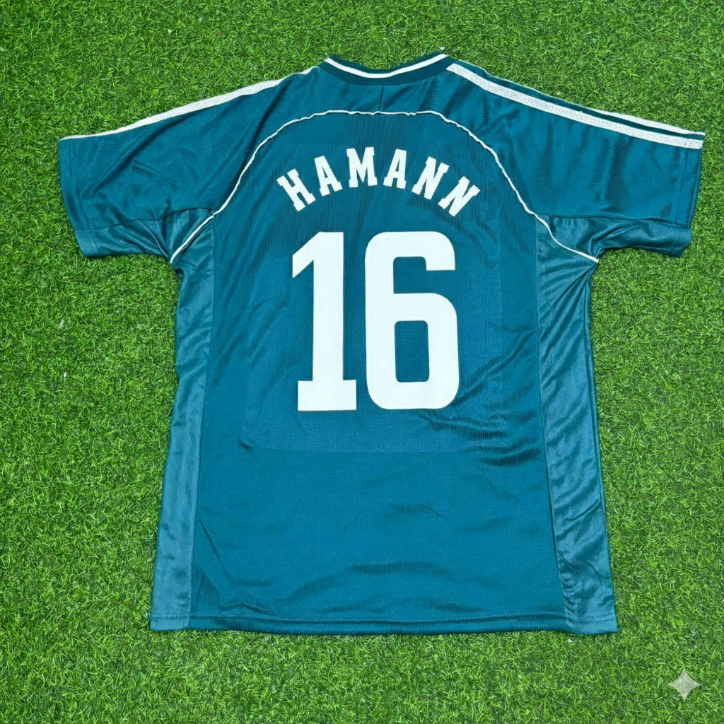 1998 Germany World Cup Dietmar Hamann Away Retro Football Jersey – Back View