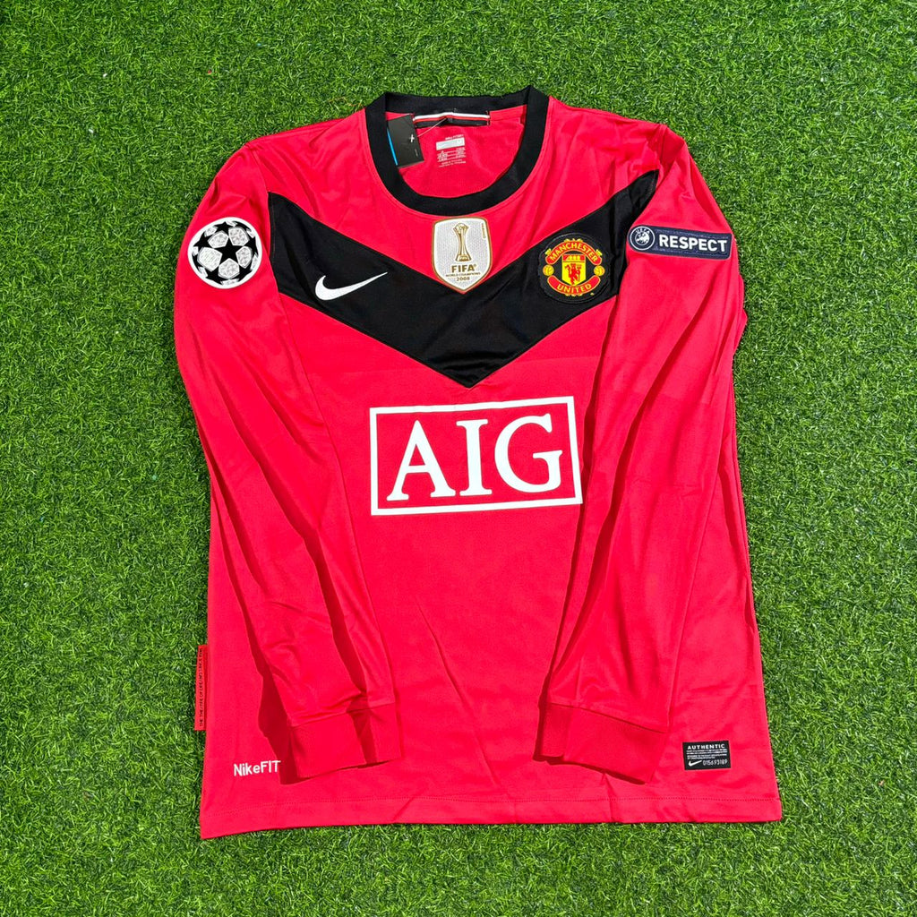 Manchester United 2009-2010 Retro Long Sleeve Football Jersey – Gary Neville #2 – Front View