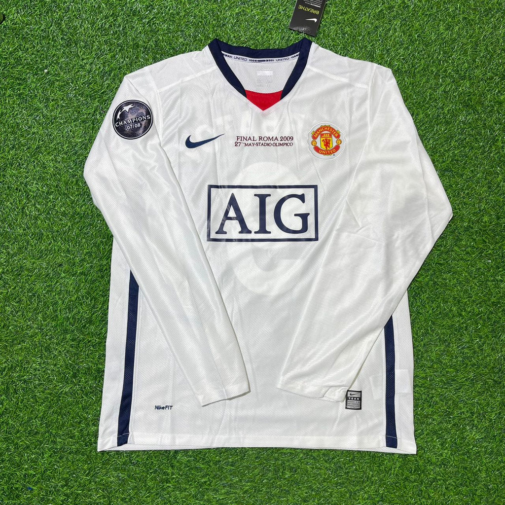 Dimitar Berbatov 9 Manchester United 2009 Champions Leage Final Rome Retro Long Sleeve Jersey – Front View