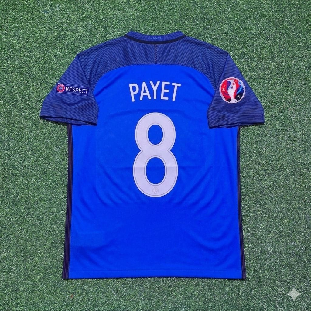 France Euro 2016 Home Retro Football Jersey – Dimitri Payet #8 – Back View