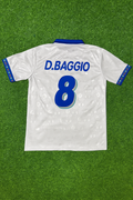 Italy 1994 World Cup White Retro Football Jersey – Dino Baggio – Back View