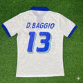 1994 Italy World Cup Dino Baggio White Retro Football Jersey – Back View
