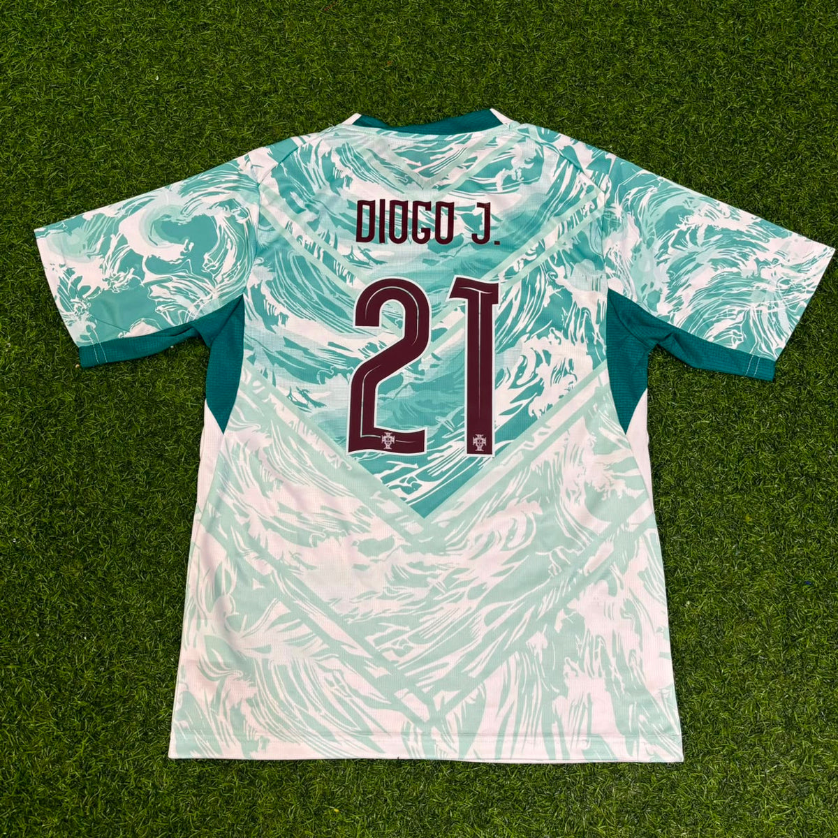 2026 Portugal World Cup Diogo Jota Kids White Away Football Jersey – Detailed View