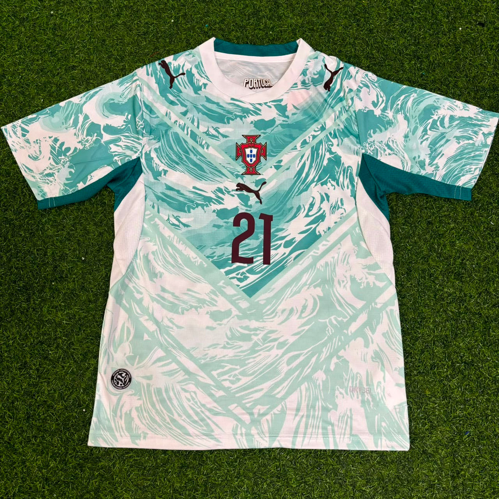 2026 Portugal World Cup Diogo Jota Kids White Away Football Jersey – 4