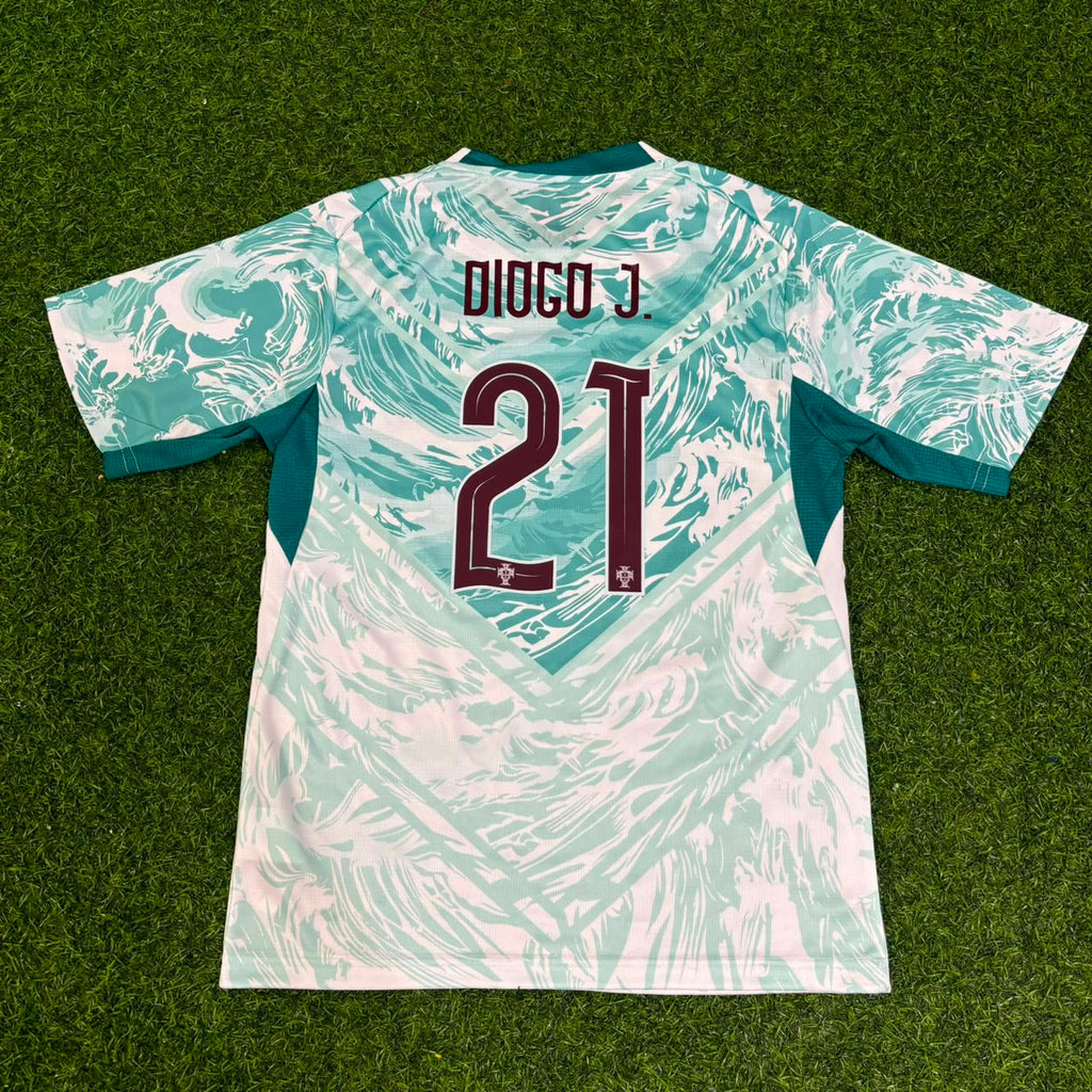 Portugal 2026 World Cup White Away Football Jersey – Diogo Jota – Back View
